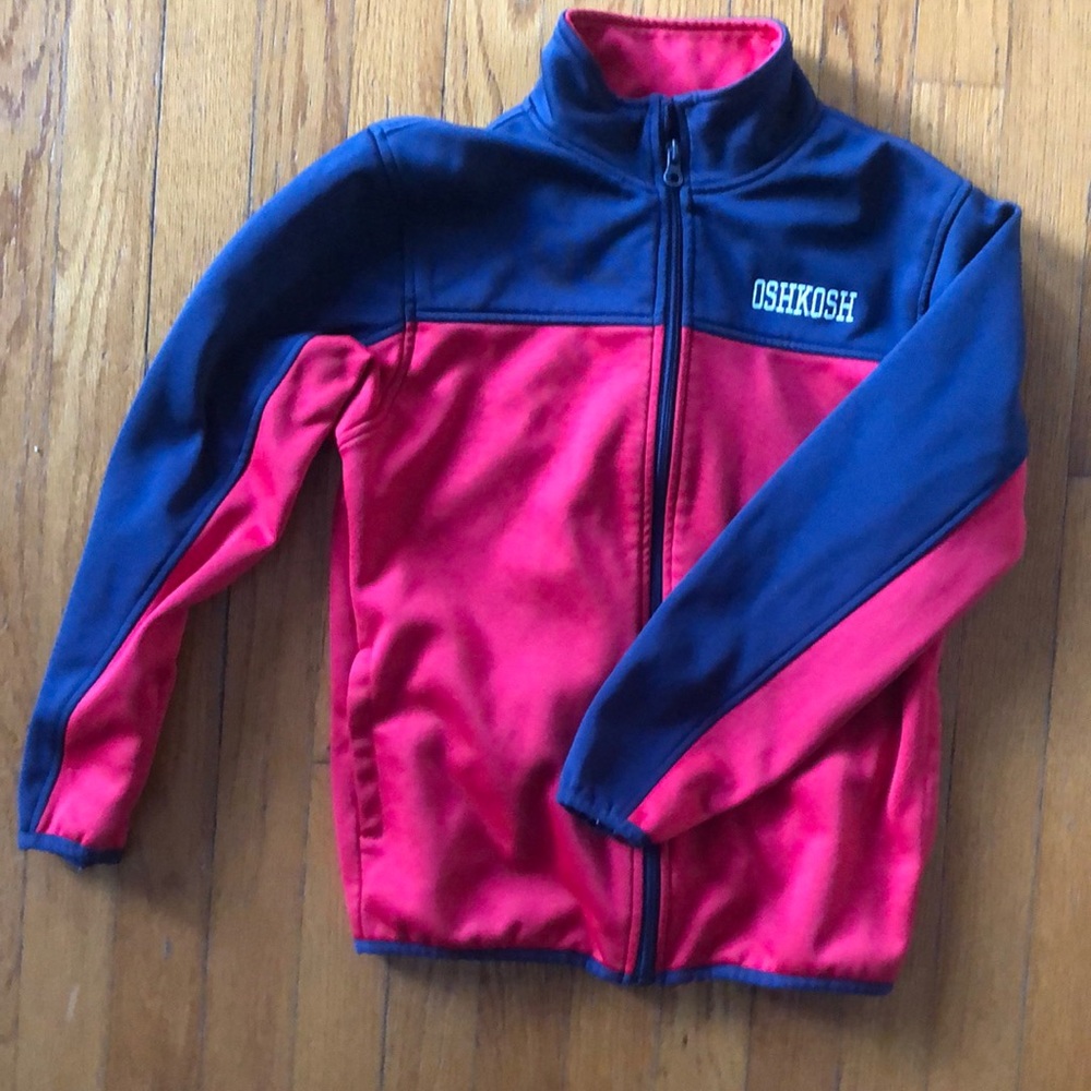 OshKlosh zipper sweatshirt jacket red and navy